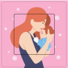 Belle femme avec son fils sticker autocollant interrupteur