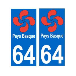 64 Lauburu croix basque autocollant plaque