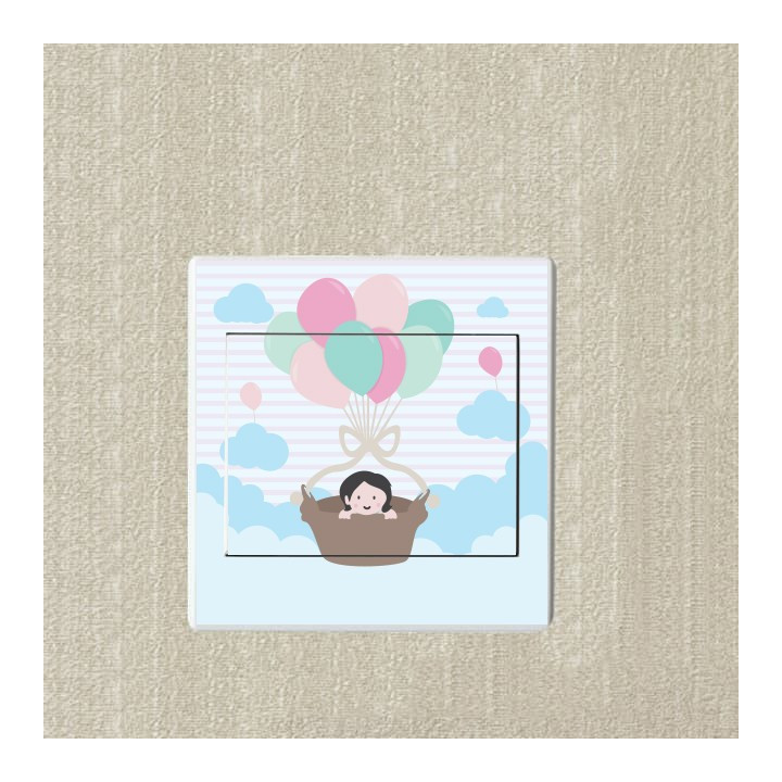 Bébé et ballons sticker autocollant interrupteur