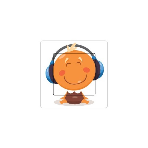 Bébé avec un casque sticker autocollant interrupteur