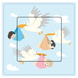 Bébés et cigognes sticker autocollant interrupteur