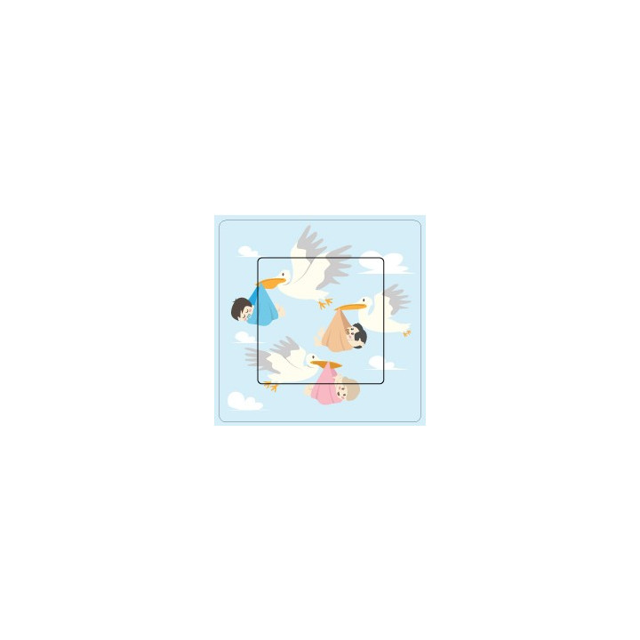 Bébés et cigognes sticker autocollant interrupteur