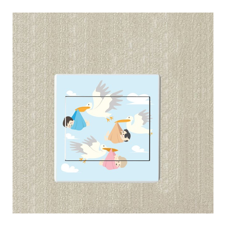 Bébés et cigognes sticker autocollant interrupteur