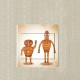 Robots orange sticker autocollant interrupteur