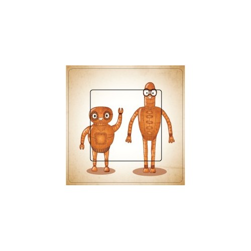 Robots orange sticker autocollant interrupteur