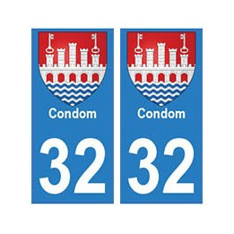 32 Condom autocollant plaque blason armoiries stickers département