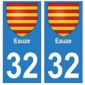 32 Eauze autocollant plaque blason armoiries stickers département