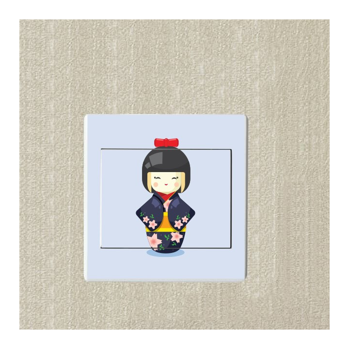 Asia kokeshi 1 sticker autocollant interrupteur