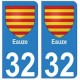 32 Eauze autocollant plaque blason armoiries stickers département