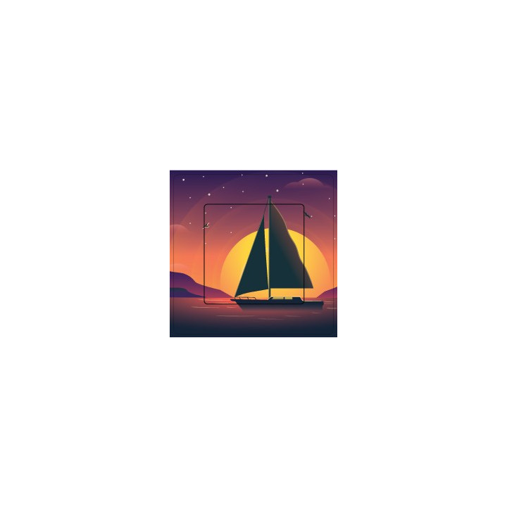 Bateau à voile au coucher du soleil sticker autocollant interrupteur
