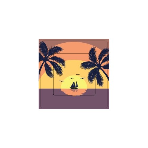 Bateau à voile au coucher du soleil 1 sticker autocollant interrupteur