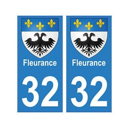 32 Fleurance autocollant plaque blason armoiries stickers département
