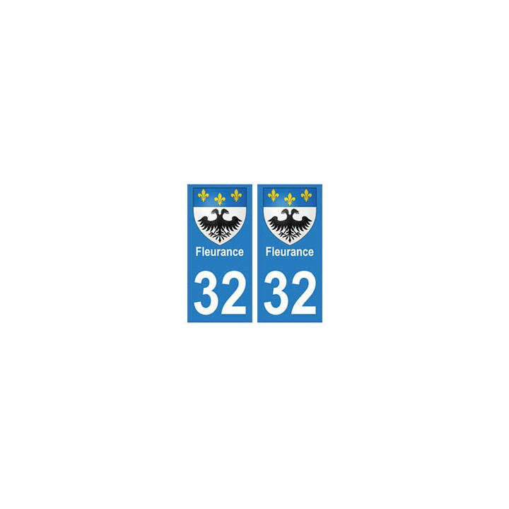 32 Fleurance autocollant plaque blason armoiries stickers département