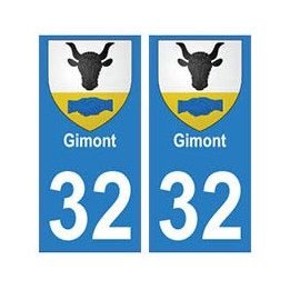 32 Gimont autocollant plaque blason armoiries stickers département