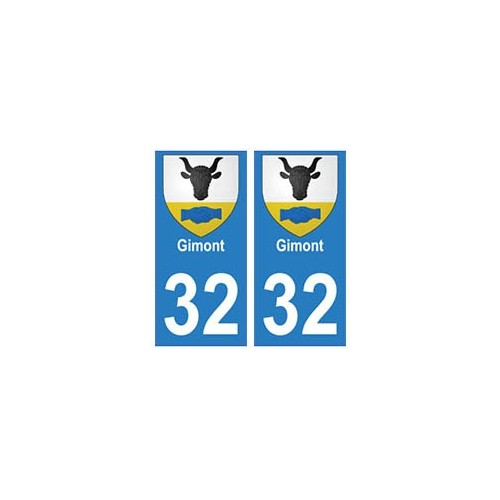 32 Gimont autocollant plaque blason armoiries stickers département