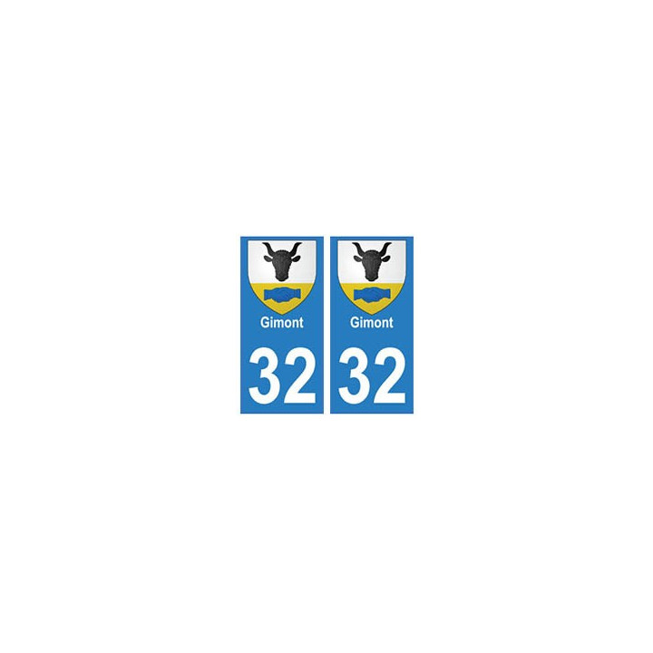32 Gimont autocollant plaque blason armoiries stickers département