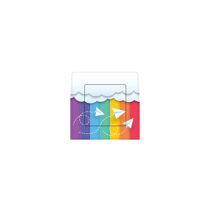 Nuages ​​avec des avions en papier sticker autocollant interrupteur