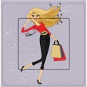 Fille commerçante sticker autocollant interrupteur