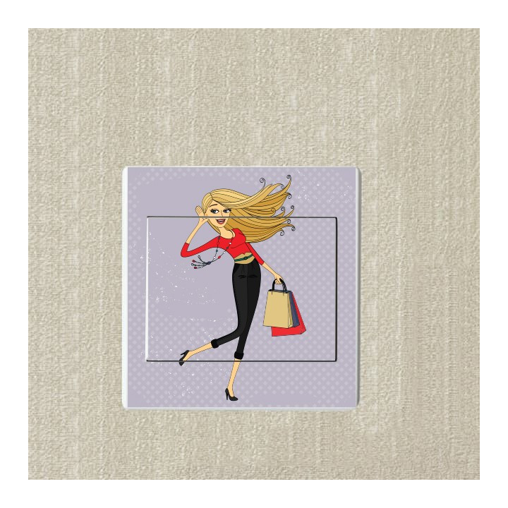 Fille commerçante sticker autocollant interrupteur