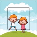 Garçon et fille sticker autocollant interrupteur