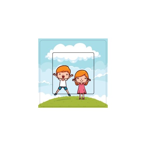 Garçon et fille sticker autocollant interrupteur
