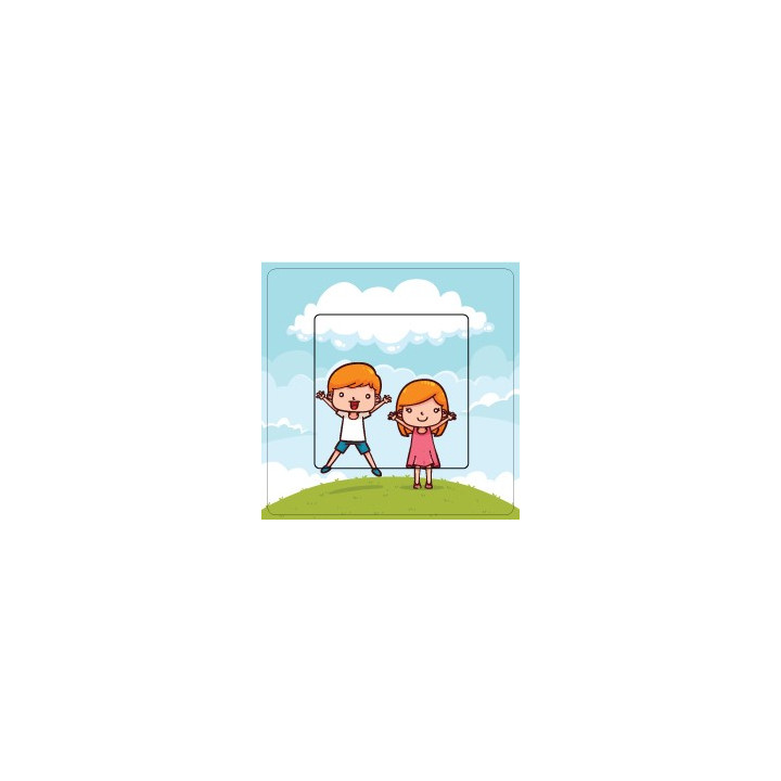Garçon et fille sticker autocollant interrupteur