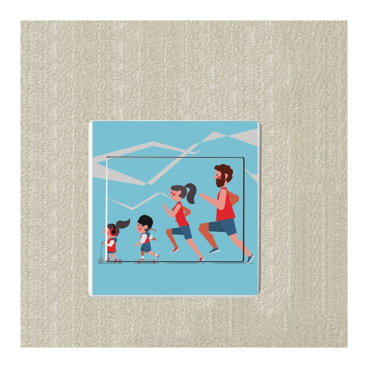 Courir avec la famille sticker autocollant interrupteur