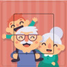 Grands parents et petits enfants sticker autocollant interrupteur