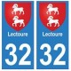 32 Lectoure autocollant plaque blason armoiries stickers département