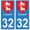 32 Lectoure autocollant plaque blason armoiries stickers département