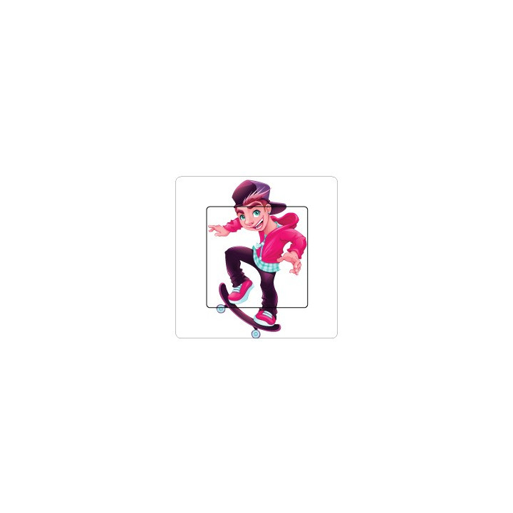 Patineur garçon sticker autocollant interrupteur