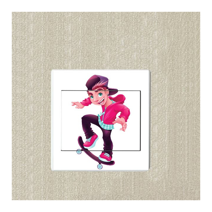 Patineur garçon sticker autocollant interrupteur