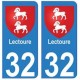 32 Lectoure autocollant plaque blason armoiries stickers département