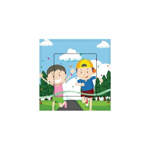 Deux garçons en cours d'exécution sticker autocollant interrupteur