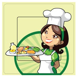Femme chef sticker autocollant interrupteur
