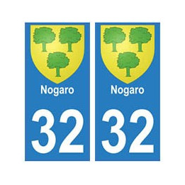 32 Nogaro autocollant plaque blason armoiries stickers département