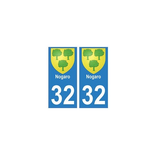32 Nogaro autocollant plaque blason armoiries stickers département