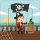 Fille pirate sticker autocollant interrupteur