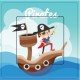 Le bateau pirate sticker autocollant interrupteur