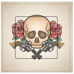 Pistolets Et Crâne sticker autocollant interrupteur