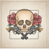 Pistolets Et Crâne sticker autocollant interrupteur