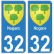 32 Vic-Fezensac autocollant plaque blason armoiries stickers département