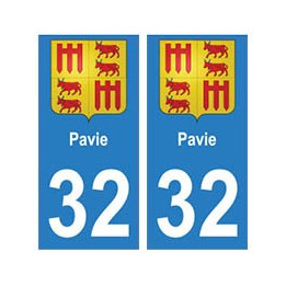 32 Pavie autocollant plaque blason armoiries stickers département