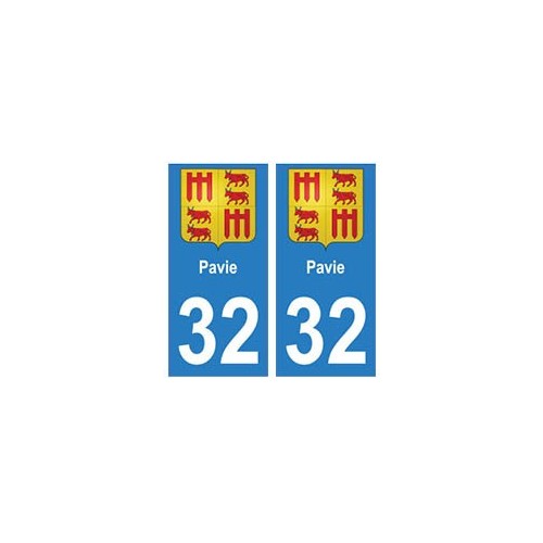 32 Pavie autocollant plaque blason armoiries stickers département