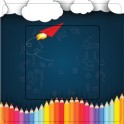 Crayons et planche sticker autocollant interrupteur