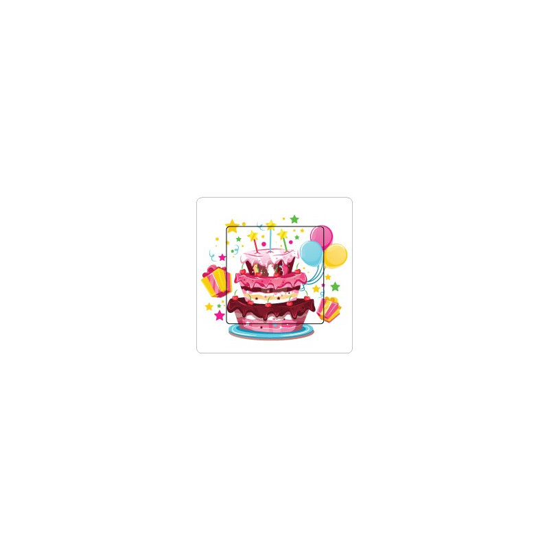 Gâteau Anniversaire sticker autocollant interrupteur