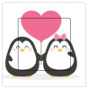 Couple de Pingouins sticker autocollant interrupteur