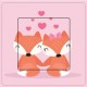 Couple de renard sticker autocollant interrupteur
