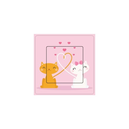 Couple de chat sticker autocollant interrupteur