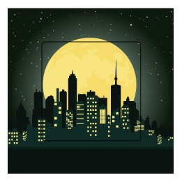 Ville de nuit sticker autocollant interrupteur